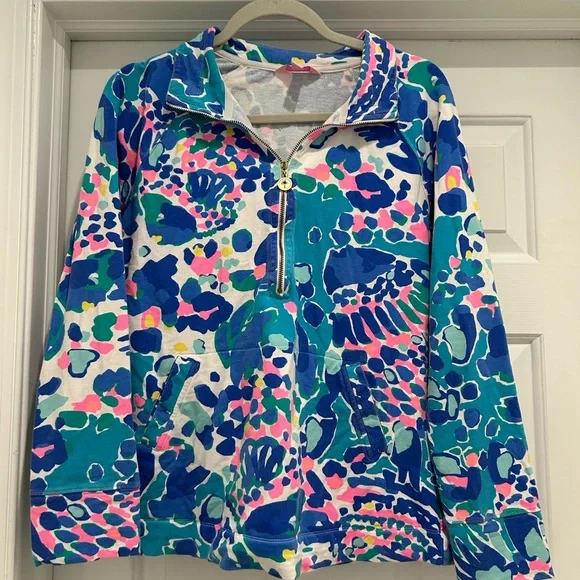 Lilly Pulitzer Multicolor Floral Quarter-Zip - Picture 1 of 2